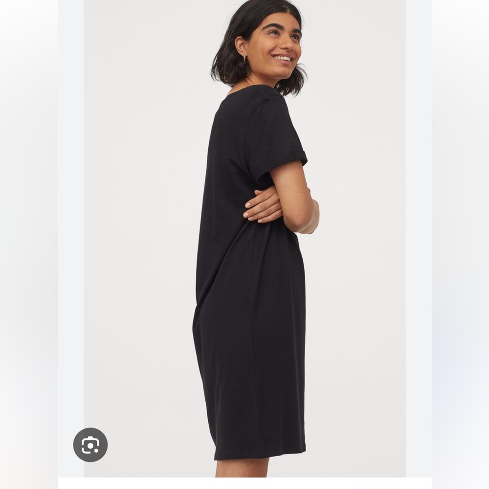 H&M Short Sleeve Tee Shirt Dress Black Casual